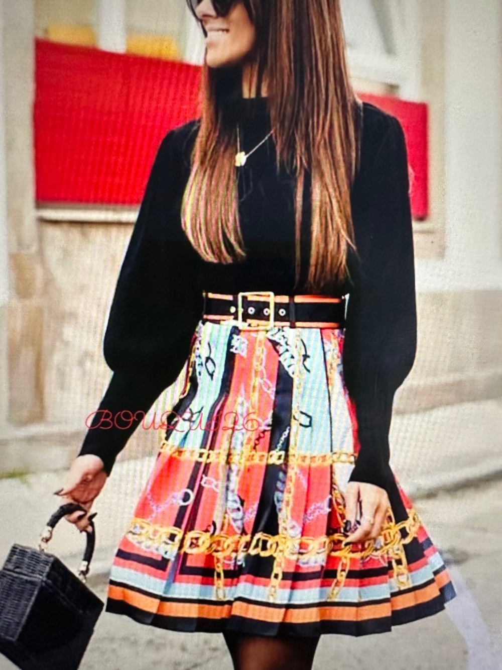 Zara Pleated Chain Design skirt